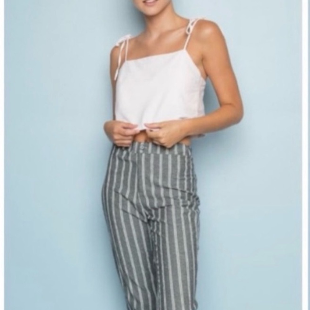Brandy Melville blue+white Striped Capris